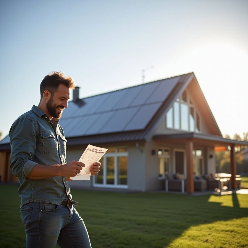 Solarmodule auf Einfamilienhaus Dach zur Steigerung der Energieeffizienz und Nutzung von Photovoltaik-Förderungen